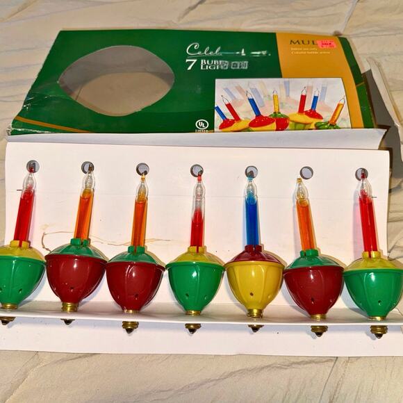 Replacement Bubble Christmas Bulbs – Multi Color – Lot of 7 – C7 Base - Picture 8 of 8